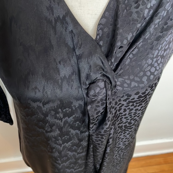 SVILU 100% silk black flutter midi dress - Picture 5 of 13